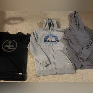 Burton Gray  Hoodies black tshirt size Medium new without tags